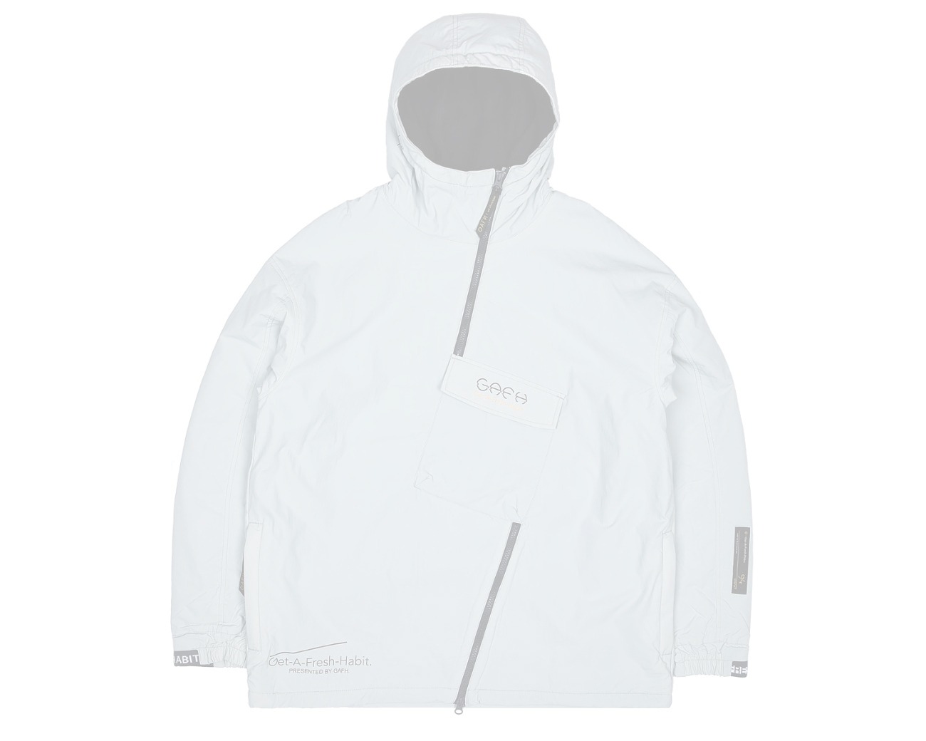 SIDE ZIP UP PULLOVER WHITEGRAY / GAFH
