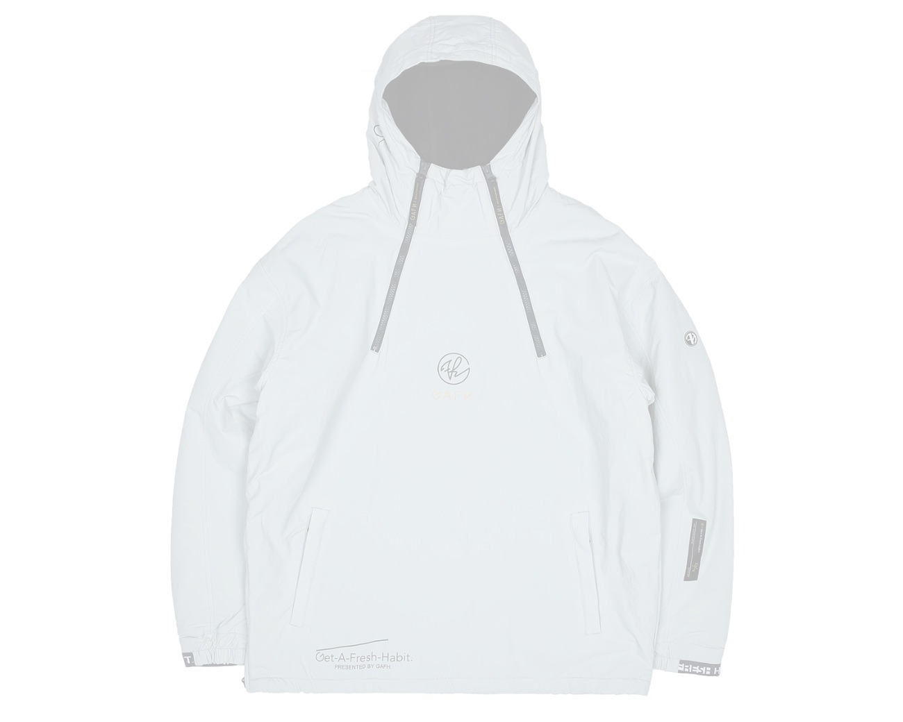 DOUBLE ZIP UP PULLOVER WHITEGRAY / GAFH
